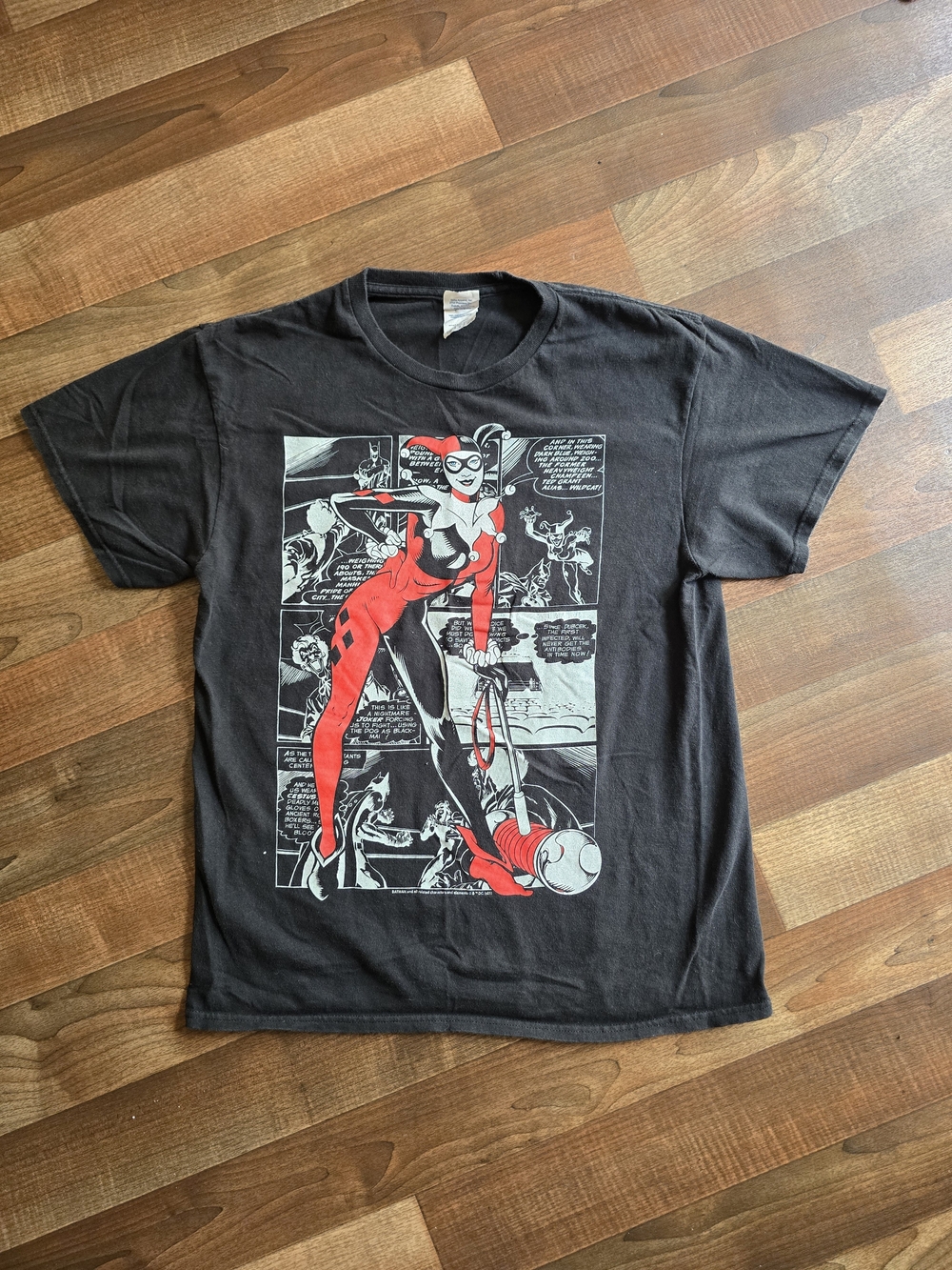 Delta Black Harley Quinn Comic Panel Tee with Red Accents